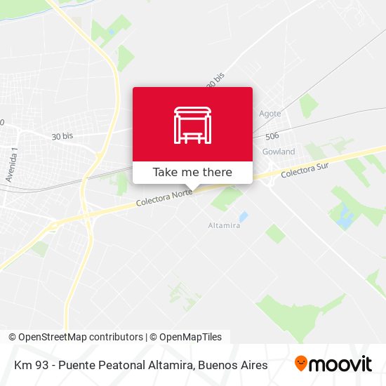 Km 93 - Puente Peatonal Altamira map