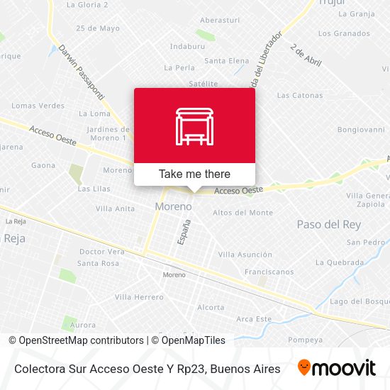 Colectora Sur Acceso Oeste Y Rp23 map
