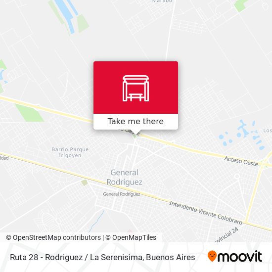 Ruta 28 - Rodriguez / La Serenisima map