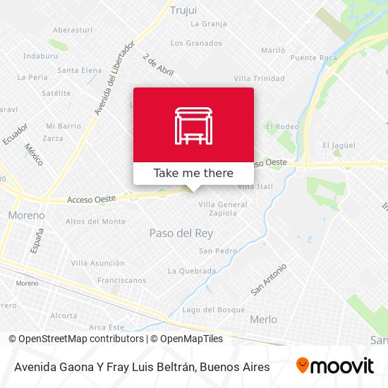 Avenida Gaona Y Fray Luis Beltrán map
