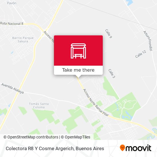 Mapa de Colectora R8 Y Cosme Argerich