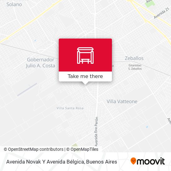 Mapa de Avenida Novak Y Avenida Bélgica