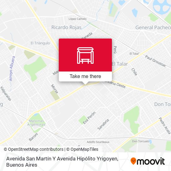 Mapa de Avenida San Martín Y Avenida Hipólito Yrigoyen