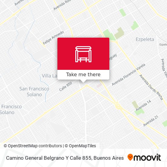 Mapa de Camino General Belgrano Y Calle 855