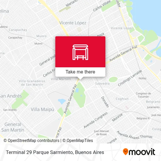 Terminal 29 Parque Sarmiento map