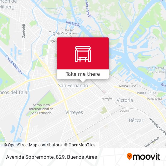 Mapa de Avenida Sobremonte, 829