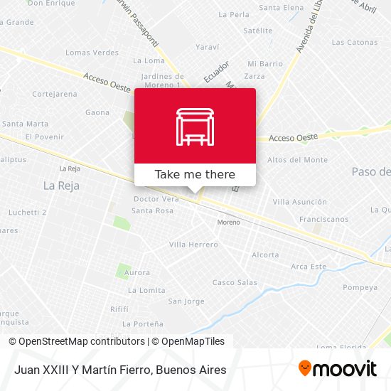 Juan XXIII Y Martín Fierro map