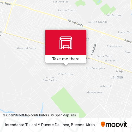 Intendente Tulissi Y Puente Del Inca map