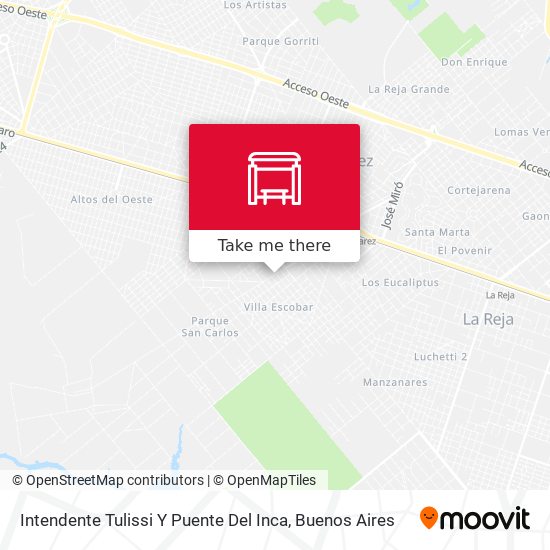 Intendente Tulissi Y Puente Del Inca map