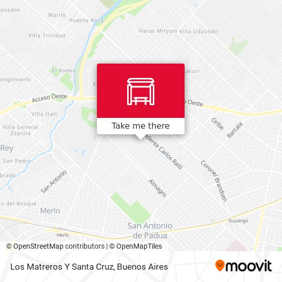 Los Matreros Y Santa Cruz map