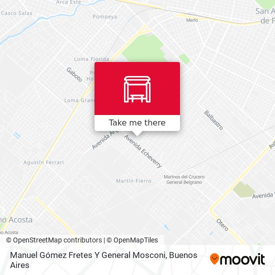 Manuel Gómez Fretes Y General Mosconi map