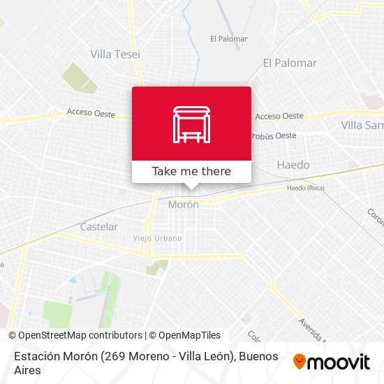 Estación Morón (269 Moreno - Villa León) map
