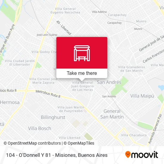 104 - O'Donnell Y 81 - Misiones map