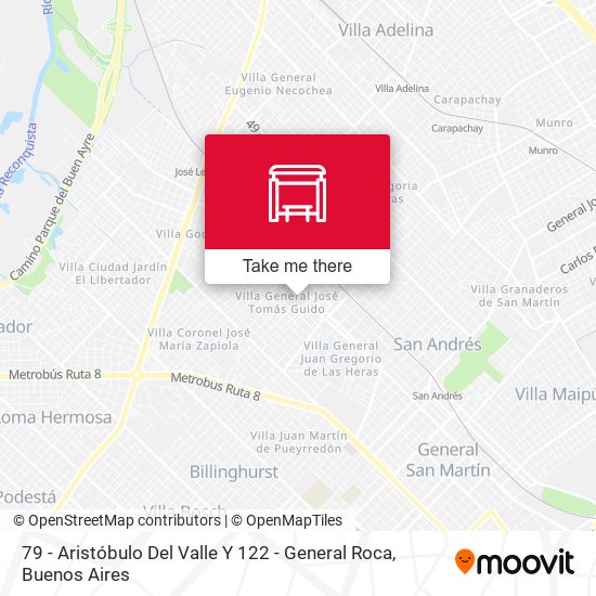 79 - Aristóbulo Del Valle Y 122 - General Roca map