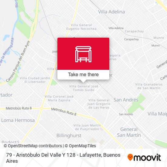 79 - Aristóbulo Del Valle Y 128 - Lafayette map
