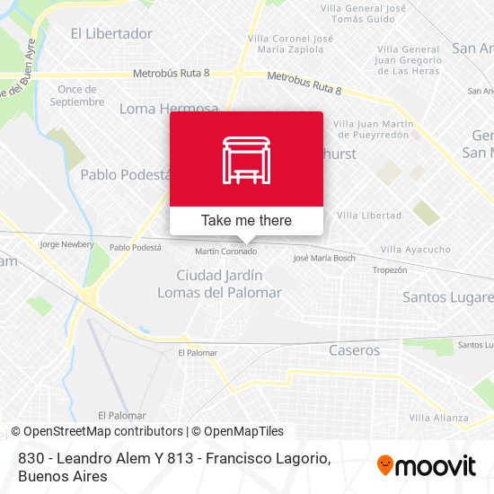 830 - Leandro Alem Y 813 - Francisco Lagorio map