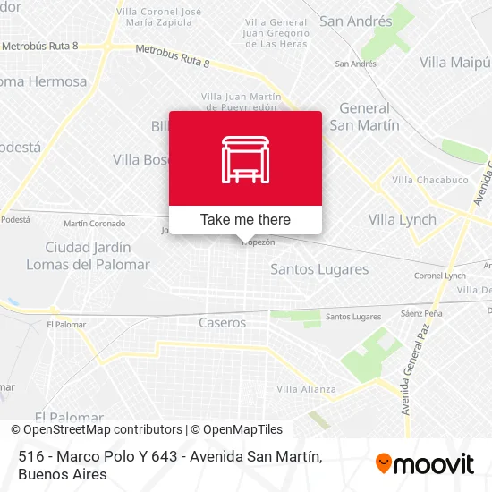 516 - Marco Polo Y 643 - Avenida San Martín map