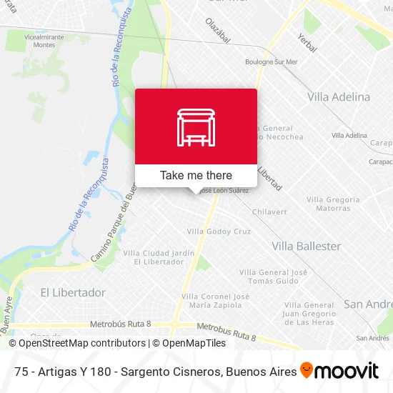 75 - Artigas Y 180 - Sargento Cisneros map