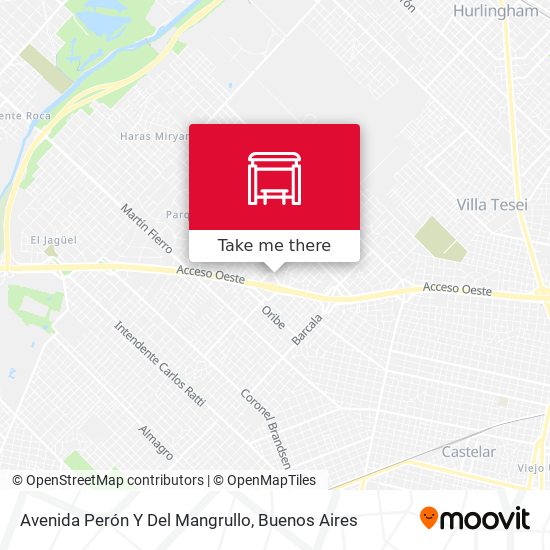 Mapa de Avenida Perón Y Del Mangrullo