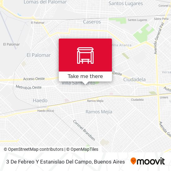 3 De Febreo Y Estanislao Del Campo map