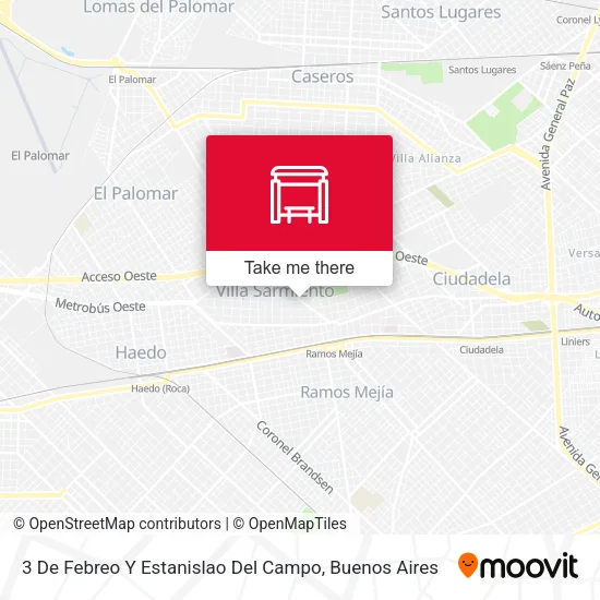 Mapa de 3 De Febreo Y Estanislao Del Campo