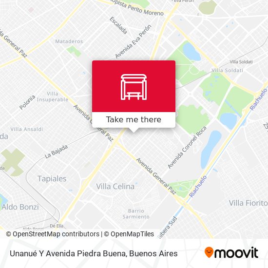 Mapa de Unanué Y Avenida Piedra Buena