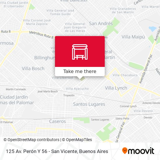 125 Av. Perón Y 56 - San Vicente map