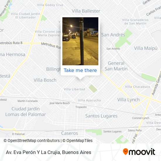 Mapa de Av. Eva Perón Y La Crujia