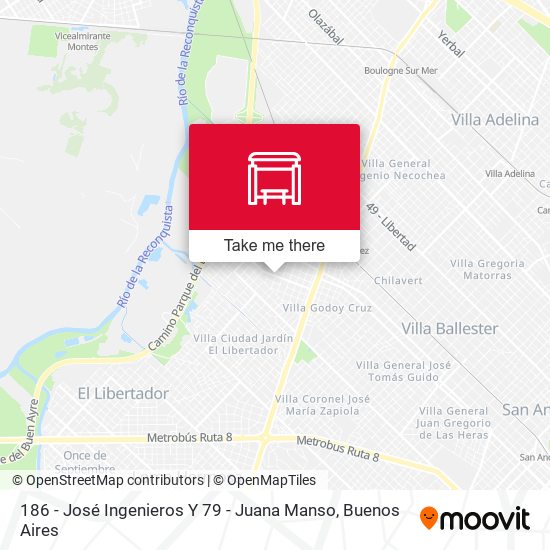 186 - José Ingenieros Y 79 - Juana Manso map