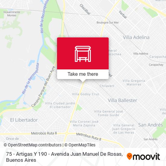 75 - Artigas Y 190 - Avenida Juan Manuel De Rosas map