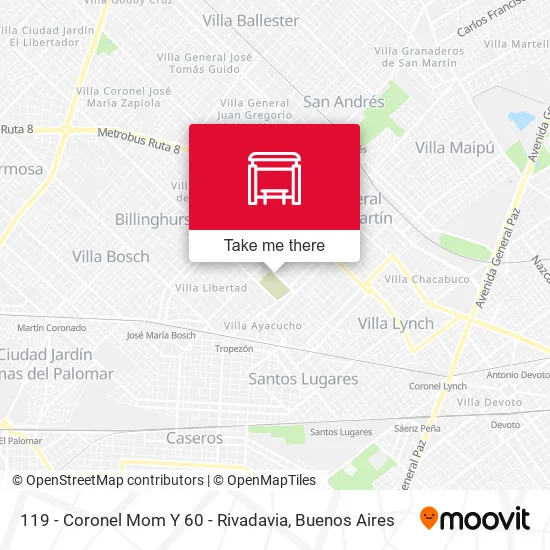 119 - Coronel Mom Y 60 - Rivadavia map