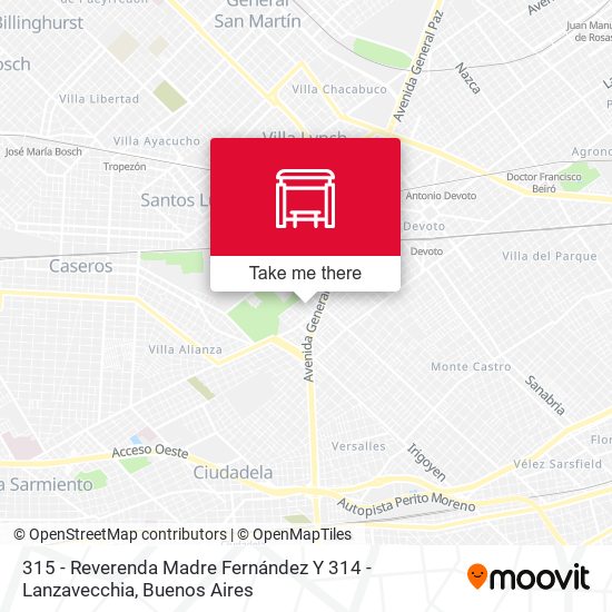 315 - Reverenda Madre Fernández Y 314 - Lanzavecchia map