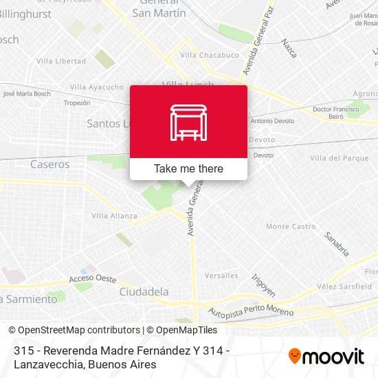 315 - Reverenda Madre Fernández Y 314 - Lanzavecchia map