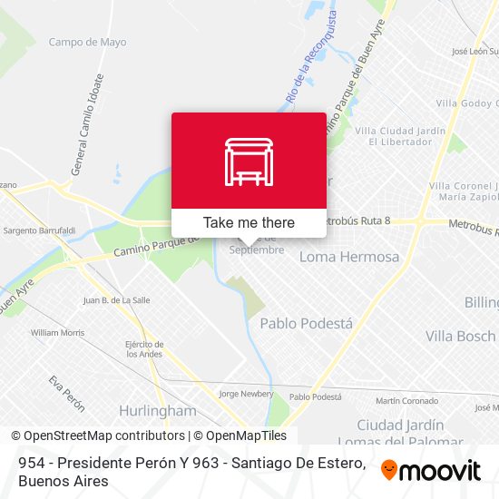 954 - Presidente Perón Y 963 - Santiago De Estero map