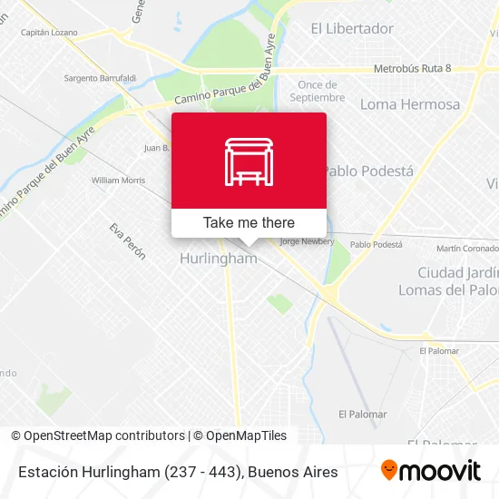 Estación Hurlingham (237 - 443) map