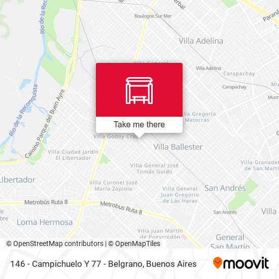 146 - Campichuelo Y 77 - Belgrano map