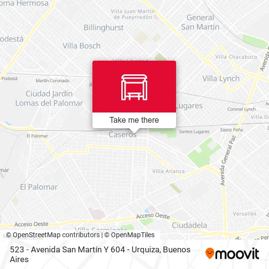 523 - Avenida San Martín Y 604 - Urquiza map