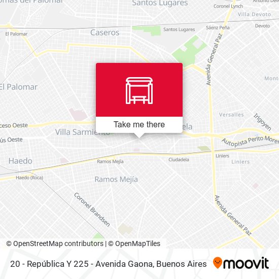 20 - República Y 225 - Avenida Gaona map