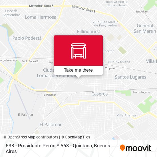 538 - Presidente Perón Y 563 - Quintana map