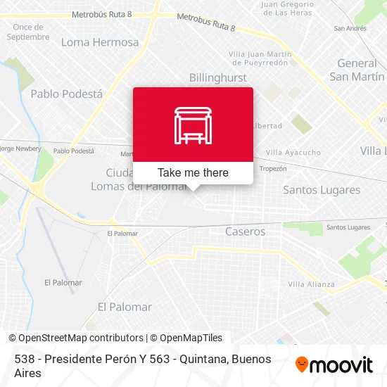 538 - Presidente Perón Y 563 - Quintana map