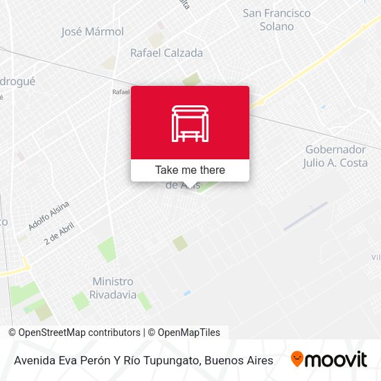 Mapa de Avenida Eva Perón Y Río Tupungato