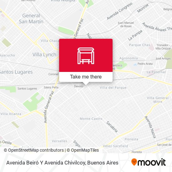 Avenida Beiró Y Avenida Chivilcoy map