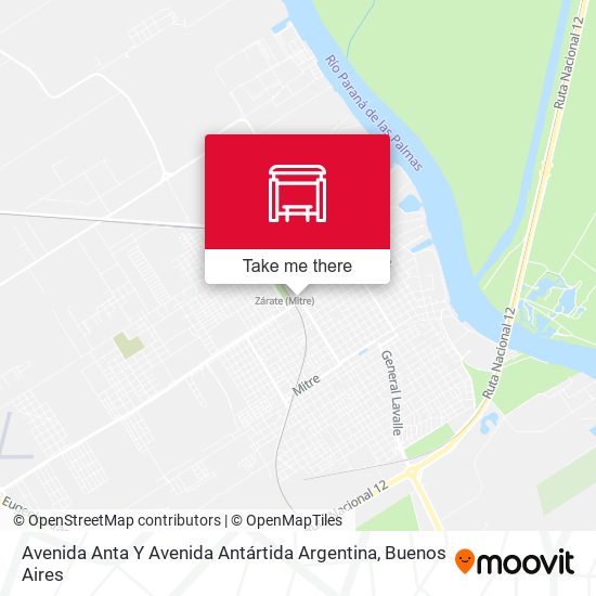 Mapa de Avenida Anta Y Avenida Antártida Argentina