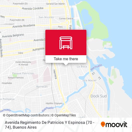 Avenida Regimiento De Patricios Y Espinosa (70 - 74) map