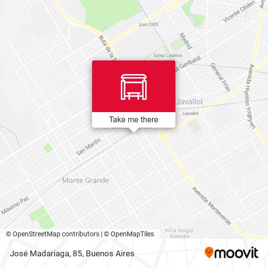José Madariaga, 85 map