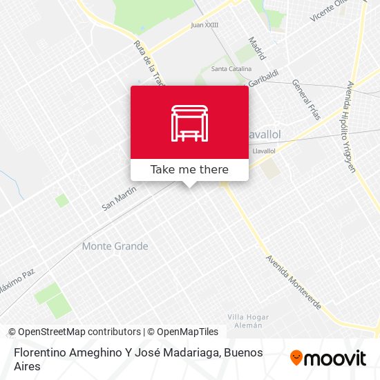 Florentino Ameghino Y José Madariaga map