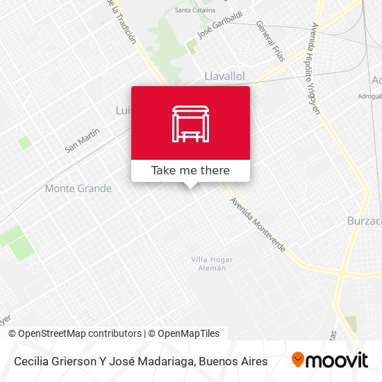 Mapa de Cecilia Grierson Y José Madariaga
