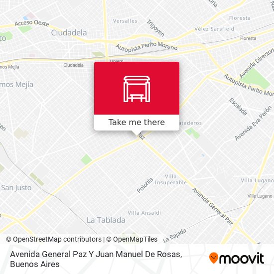 Avenida General Paz Y Juan Manuel De Rosas map