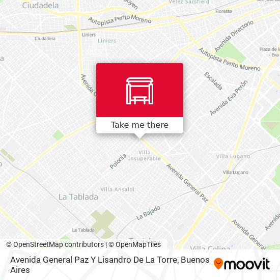 Avenida General Paz Y Lisandro De La Torre map