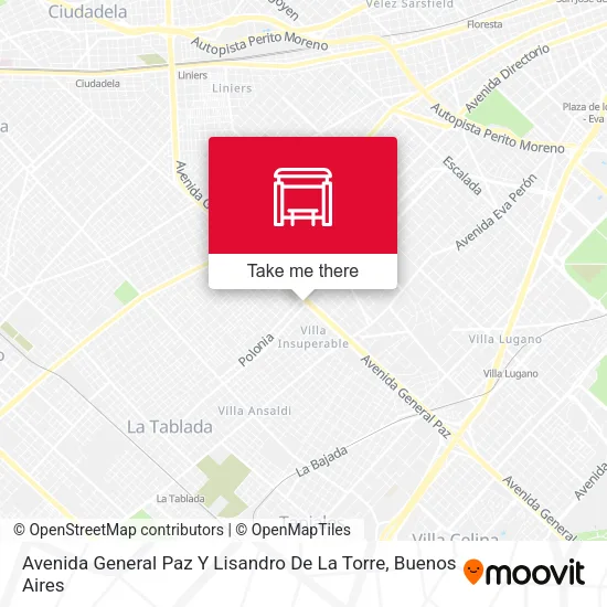 Avenida General Paz Y Lisandro De La Torre map
